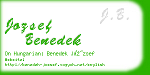 jozsef benedek business card